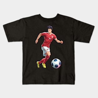 Football Run Kick Goal Kids T-Shirt